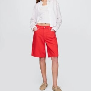 GAP Tomato Red Denim Jean Shorts